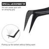 Ms.Queen Tweezers for Eyelash Extensions, Fiber Grip S-Curved Lash Tweezers