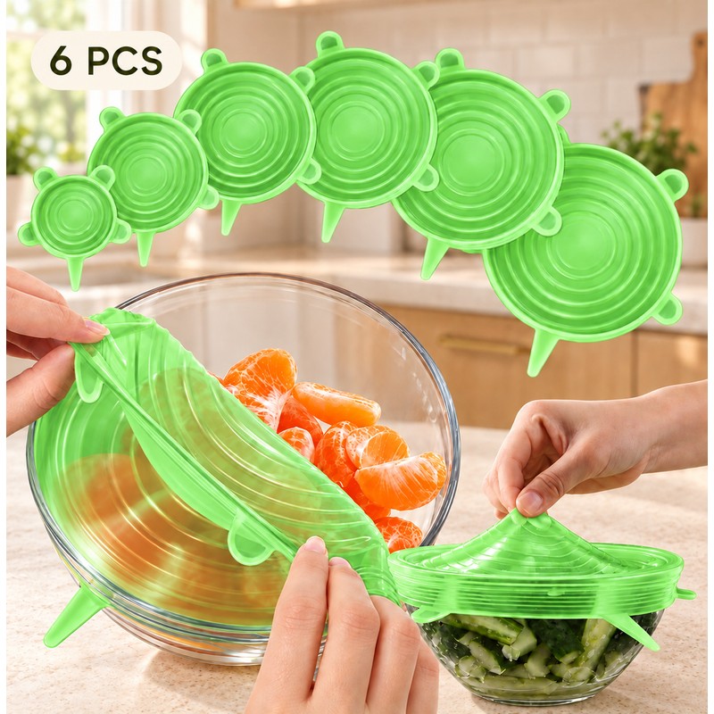 Silicone Stretch Lids for Food Storage – Reusable Elastic Covers