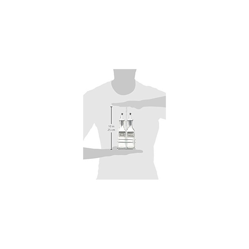 CUISINOX Cruet Oil and Vinegar Bottles Set with Dripless Spouts