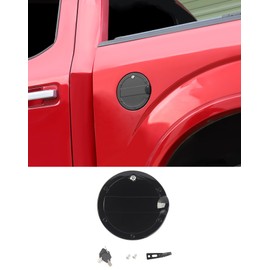 Fit for 2015-2020 Ford F-150 Locking Fuel Gas Filler Tank Door Cap Cover with Keys, Gas Tank Cap Fuel Filler Door Cover Trim Exterior Accessories, Black