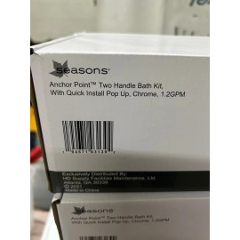 Seasons Anchor Point 2 handle bath Kit Quick install pop up Chrome 1.2GPM