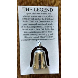 BUFFALO HEAD NICKEL GREMLIN BELL FOR MOTORCYCLES BIKER PROTECTION W/MC TIRE WRISTBAND