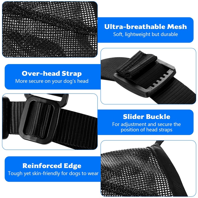 Muzzle for Large Dogs, Adjustable Breathable Pet Mask, Muzzle for
