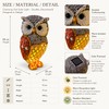 Solar Red Owl Statue Light for Garden Decor – Resin