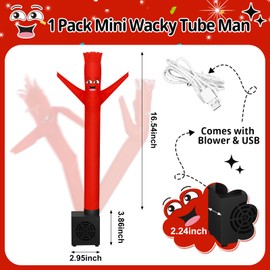 Poen Wacky Waving Inflatable Tube Guy for Kids Gag Gift Mini Inflatable Tube Man with Blower Birthday Desktop Office Pranks Dancing Blow up Man for Party Decor(Funny)