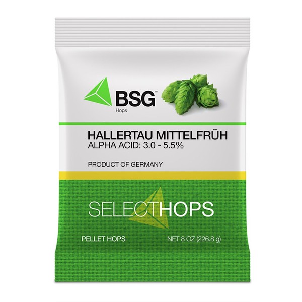 BSG Hops Hallertau Mittelfrüh Hop Pellets 8 oz.