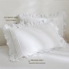 RANZNAZ White Ruffle Duvet Cover Queen Size with Pintucks, 3