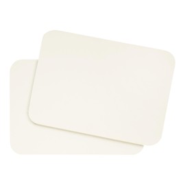 Set di biglietti in formato DIN A6, per fai da te e fai da te, con angoli arrotondati o contorno vintage, 300 g/m², carta kraft per erba, cartoncino fotografico (avorio rotondo, 100 carte)