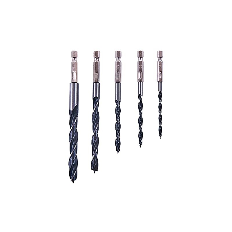 Amtech F1735 5 Piece hex shank wood drill bit set