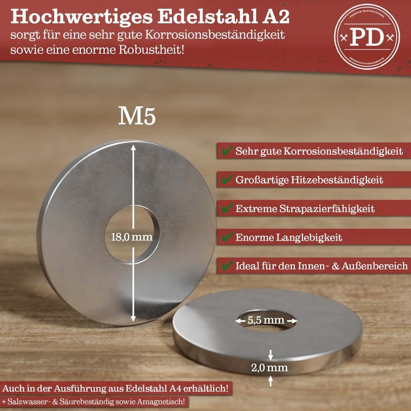 PD® Holzbau Washers M5 (DIN 440 Form R/ISO 7094) |