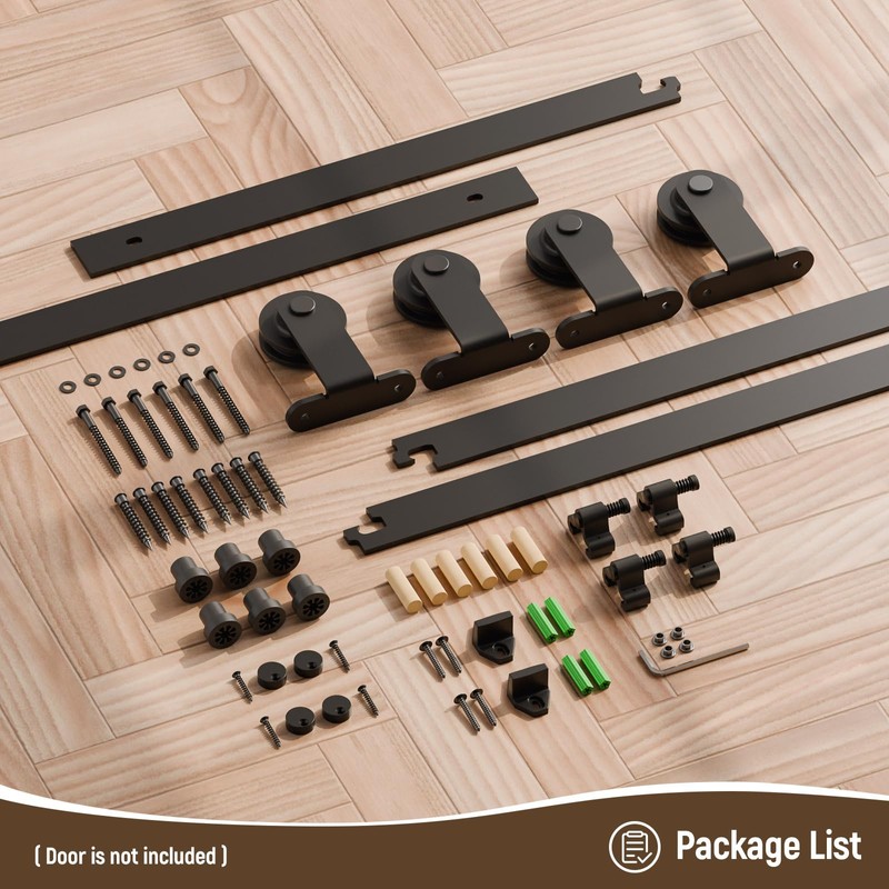 CCJH 12FT Sliding Barn Door Hardware Kit, Heavy Duty, Smoothly