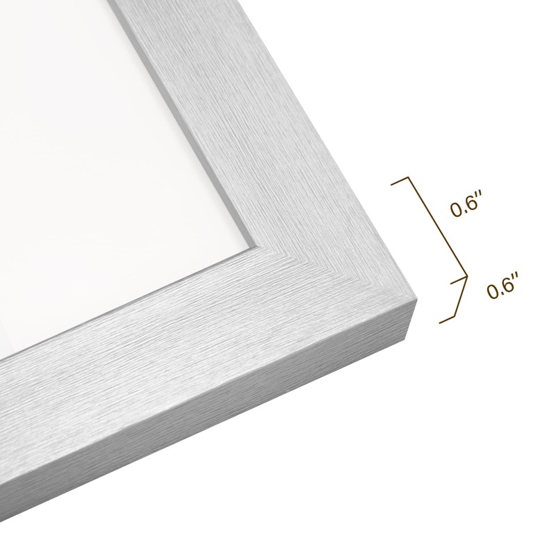 An&He 5x7 Picture Frame, Silver Photo Frame for Tabletop and