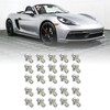 Car Wheel Rivets, 25pcs Plastic Silver Replacement Nuts for AH
