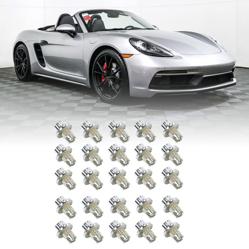 Car Wheel Rivets, 25pcs Plastic Silver Replacement Nuts for AH