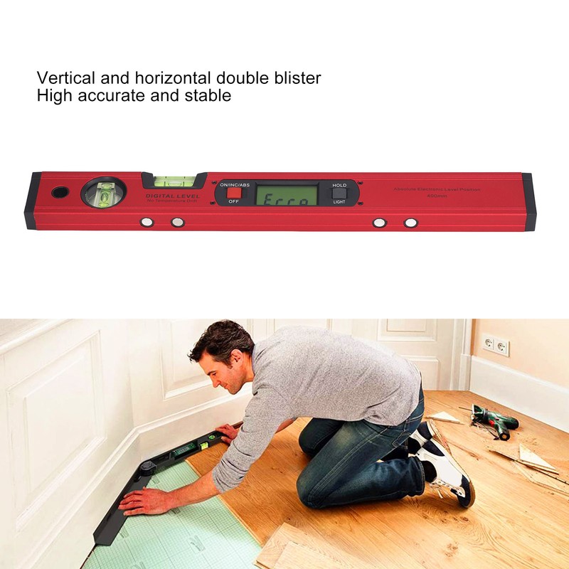 400mm Digital Level Ruler Electronic LCD Display Aluminium Alloy Magnetic