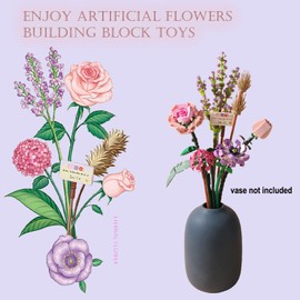 Viwril Artificial Flowers Set Decoration Flower Rose Plants Bouquet Fake Flowers Decorations Gift for Home and Office Adults DIY Gifts