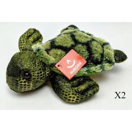 Aurora Splish Splash Turtle Stuffed Animal Toy Green 8 inch Set of 2