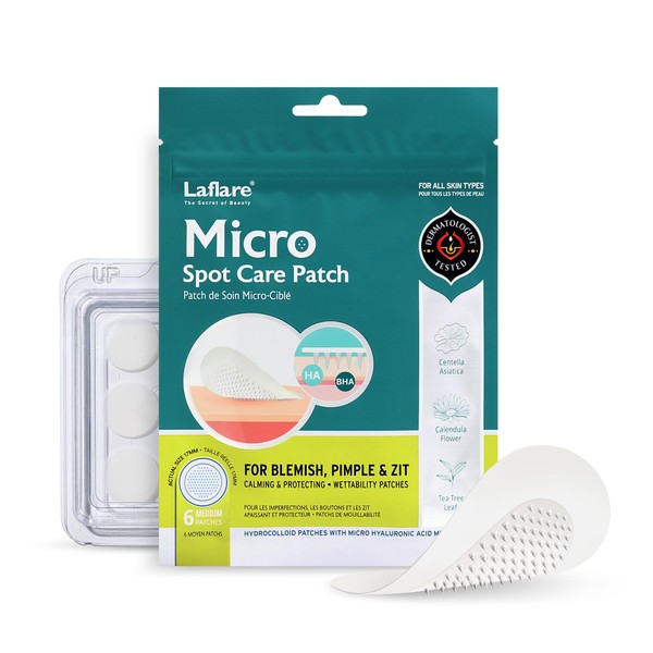 Micro Spot Care Patch, Self-Dissolving Microdart Acne Pimple Patch for Zits and Blemishes | Spot Targeting for blind, Early-stage, Hard to reach zits for face and skin.patented (SMALL 14mm)
