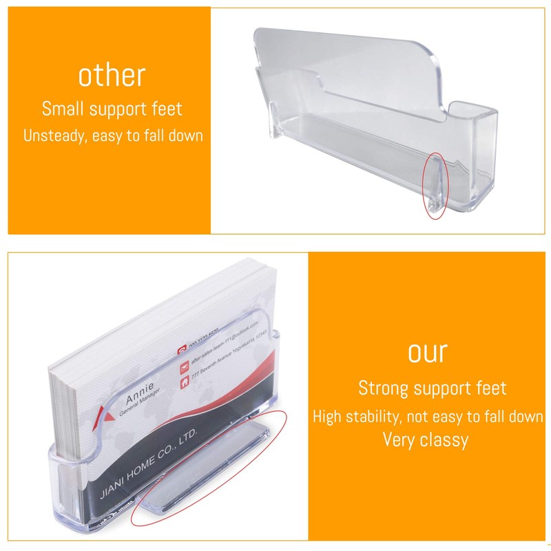 DMFLY Business Card Holder for Desk - 4 Pack Acrylic