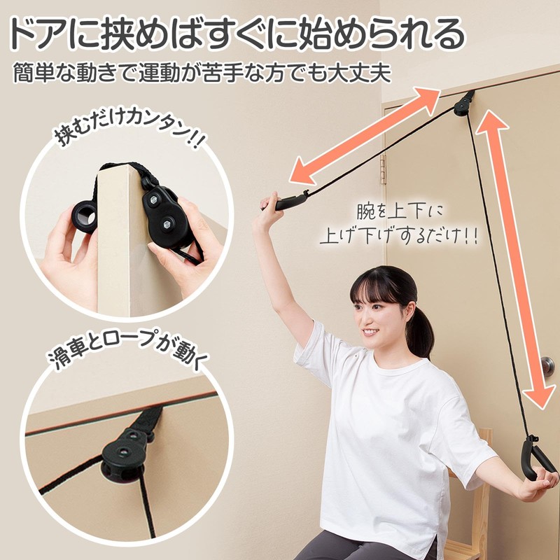 Como Life Door-Mounted Easy Stretcher, Scapula, Stretcher, Pulley, Rope, Exercise,