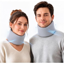 Neck Brace for Posture, Soft Cervical Collar for Sleeping, Working & Travel, Adjustable Breathable Nylon-Spandex Neck Support Brace for Women and Men