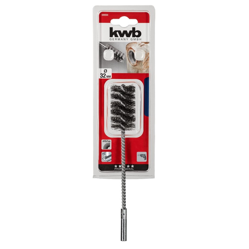kwb 5995-00 spazzole per tubi a spirale, filo d'acciaio, ondulato