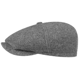 Stetson Hatteras Doubleface Flat Cap - Mottled Hat - Winter Hat Made of Wool - Cap with Cotton Lining - Made in the EU - Men - Autumn/Winter, mottled grey, S