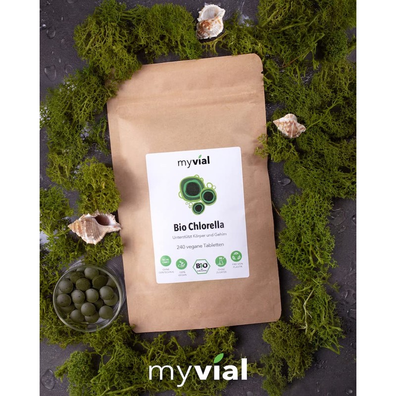 myvial® Organic Chlorella Tablets High Dose Pack of 240 Vegan