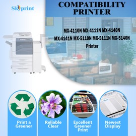 SkyPrint MX51NT MX-51NT Toner Cartridge Replacement Sharp MX-51NTBA MX-51NTCA MX-51NTMA MX-51NTYA use for Sharp MX-4110N MX-4111N MX-4140N MX-4141N MX-5110N MX-5111N MX-5140N Printer