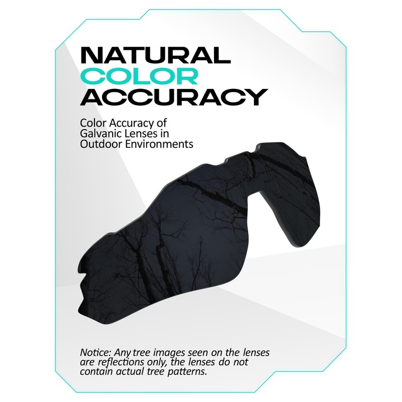 Galvanic Replacement Lenses for Oakley Radar Range Sunglasses - Black