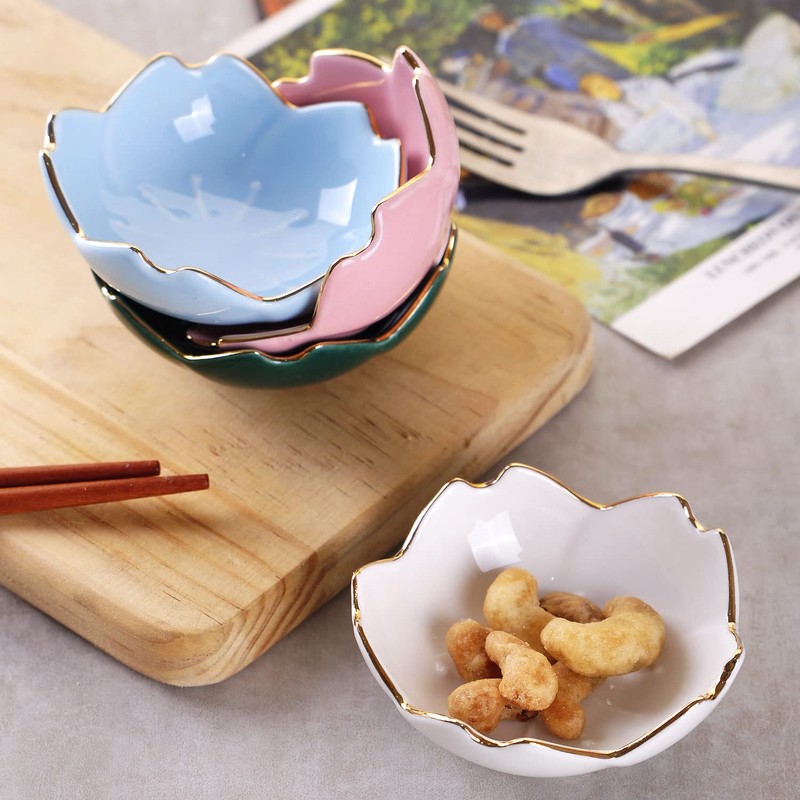 VanEnjoy Set of 4 Ceramic Seasoning Dishes Dish Sushi Dipping