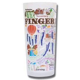 Catstudio Drinking Glass, Finger Lakes Frosted Glass Cup for Kitchen, Bar Glass Drinking Glasses, Everyday Drinking Cup or Cocktail Glass, 15oz Dishwasher Safe Glass Tumbler, Wedding Gifts