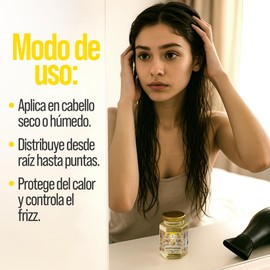 Ga Tlali – Aceite Capilar de Coco y Keratina 120g – Control de Frizz – Hidratación Natural – Sin Químicos – Todo Tipo de Cabello – Hecho en México