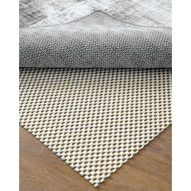 DEXI Rug Pad Gripper for Hardwood Tile Floor, 3x10 Non Slip Under Carpet Padding Cushioned, Waterproof Thick Walking Pads for Area Rugs, White