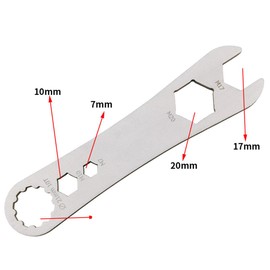 HOUSON 5-in-1 Multifunctional Pedal Tool, Pedal Wrench for Road Bikes & MTB with Wrench Functions (20/17/10/7mm) 10-Tooth Removal Tool