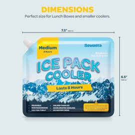 Reusable Ice Packs for Lunch Boxes, Coolers (8 Pack) Ice Pack for Outdoor Activities Like Camping & Travel - Keep Drink & Food Cold Up to 48 Hours with No Mess of Melting Ice. (7.5"x6")