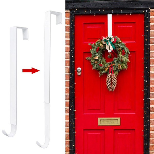 ZMCINER Wreath Hanger for Front Door, Adjustable Wreath Hanger from