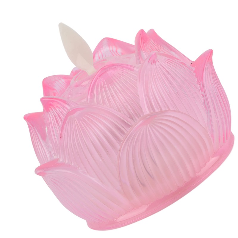 LED Flower Lamp Imitation Glass Yellow Light Electronic Candle Lotus