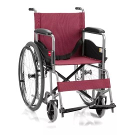 Yuwell Silla De Ruedas Ligera Y Plegable Premium Roja Yuwell Color Rojo