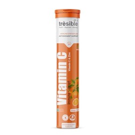 Trèsible Fast Acting Vitamin C + Zinc | Vitamin C + Zinc Effervescent 20 Tablets | Complete Immunity Booster | Tasty Orange Flavour | Vegetarian, Gluten Free, Halal | No Synthetic Binders or Coating