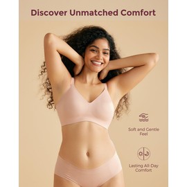 Momcozy Wireless Bras for Women Seamless Everyday Bra, Classic T-Shirt Bra for Natural Lift and Comfort, EB097 Sleep Bralette