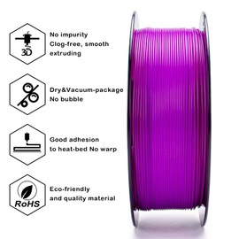 ZIRO Fluorescence PLA Filament 1.75mm, Luminous ONLY by UV Light, Glow Effect Bright Color PLA, Dimensional Accuracy +/- 0.03mm, Fit for Most FDM 3D Printers and Pen, 1KG Spool, Fluo Purple