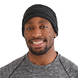 CHARM Organic Cotton Turban Headband - Chemo Knit Hair Band Womens Ear Head Wrap Black