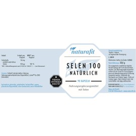 Naturafit Selenium 100 Natural Capsules, Pack of 90 Capsules