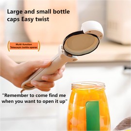 Multi function Retractable Magnetic Can Opener and bottle cap opener for Weak Hands, Arthritic Hands, Seniors,Low Strength and Children with Beer Opener Kitchen Gadgets(White) | RUILAOYXT