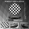 10.2-Inch Black & White Checkerboard Lazy Susan Organizer – Rotating