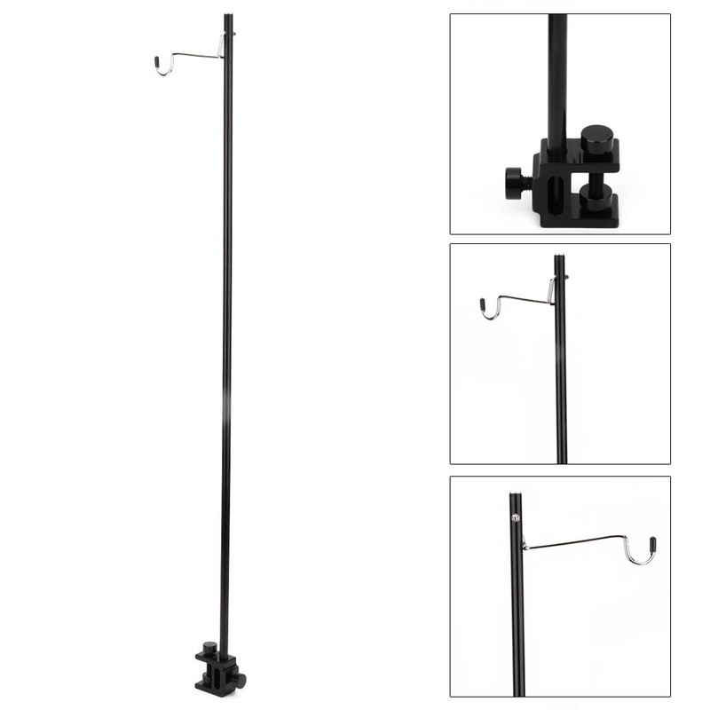 Black Portable Aluminum Alloy Folding Light Bracket Stand Outdoor Camping