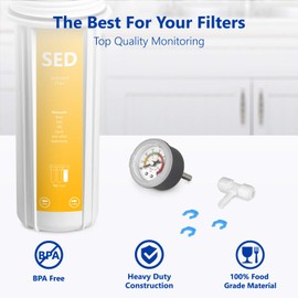 Express Water – Water Pressure Gauge – Compatible with Reverse Osmosis Filtration Systems, Water Filters – 160 PSI Monitor Includes T-Stem Adapter – Water Pressure Test Gauge for Home