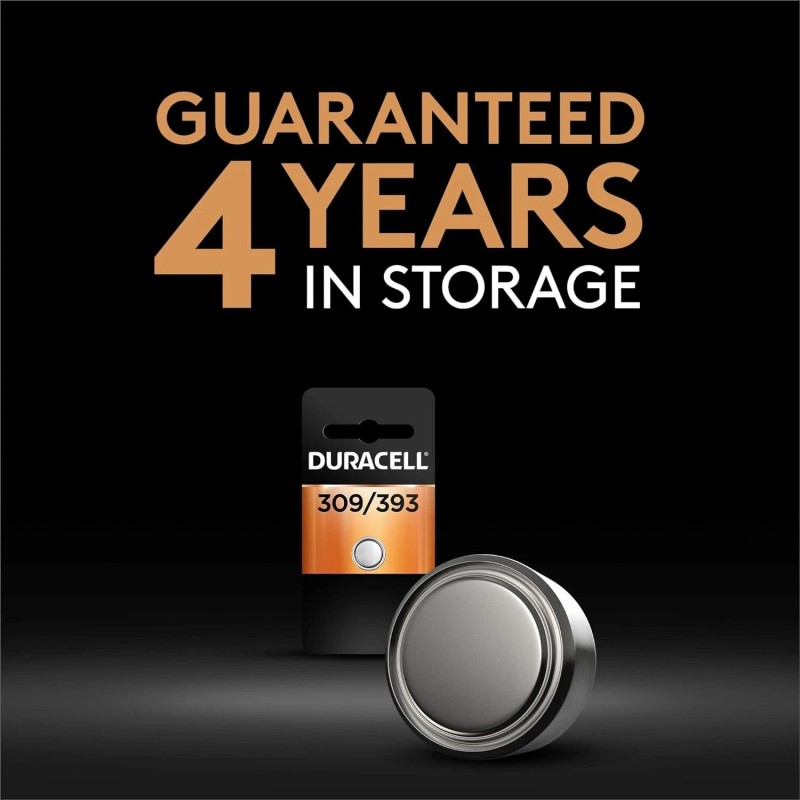 Duracell 309/393 Silver Oxide Button Battery 1.5 Volt Battery, 1