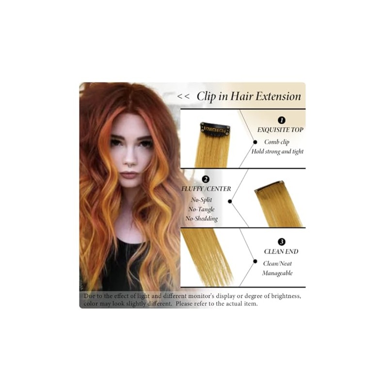 Clip-In Hair Extension Highlights Streaks x 2 (Brown)